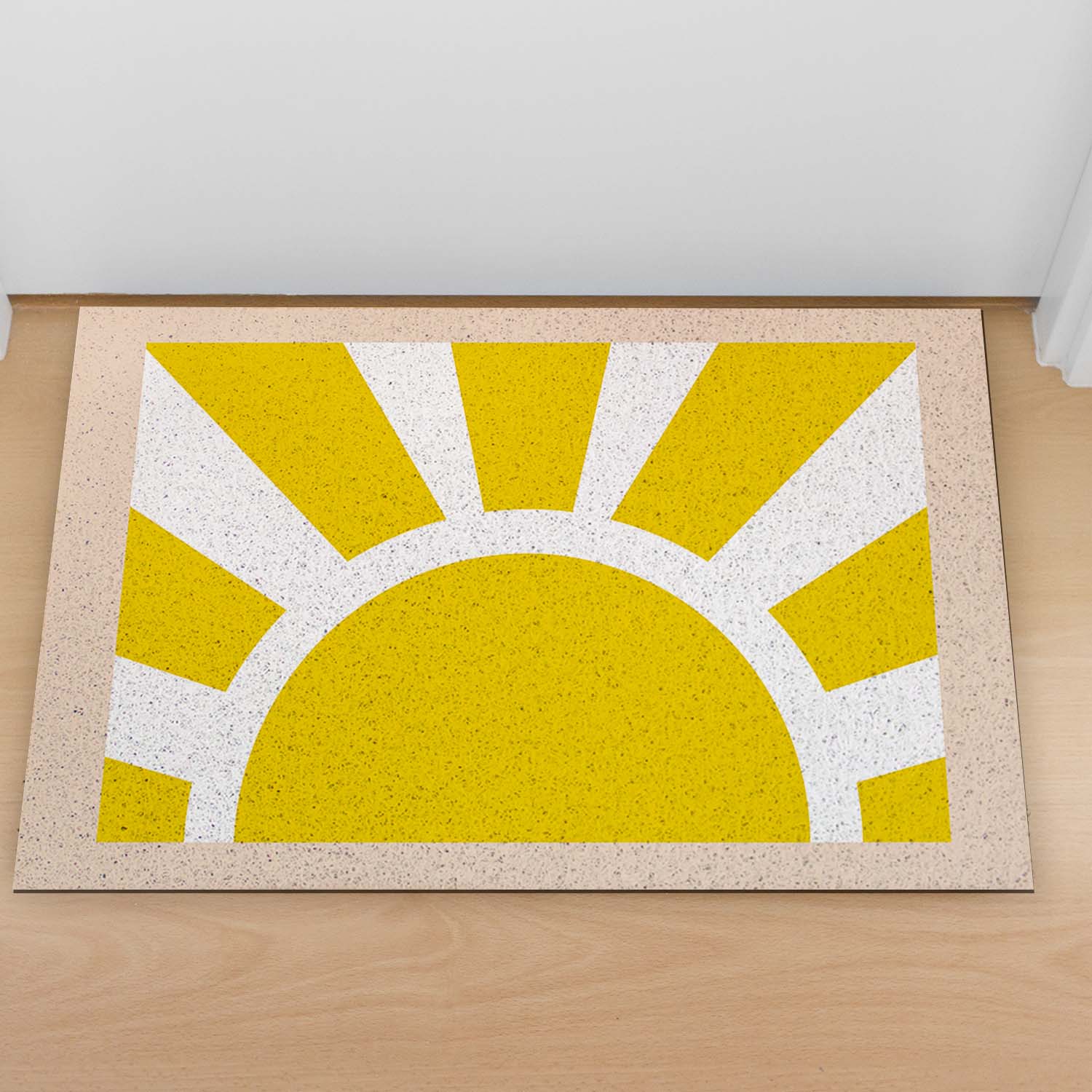 Feblilac Yellow Sun Pink Edge PVC Coil Door Mat