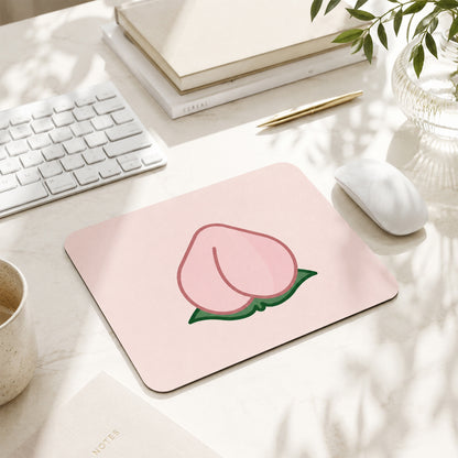 Feblilac Cute Peach Mouse Pad, Pink Desk Mat for Office & Study