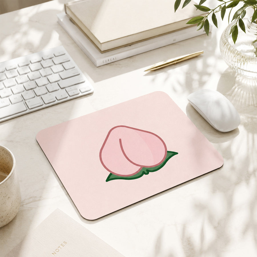 Feblilac Cute Peach Mouse Pad, Pink Desk Mat for Office & Study - view 3