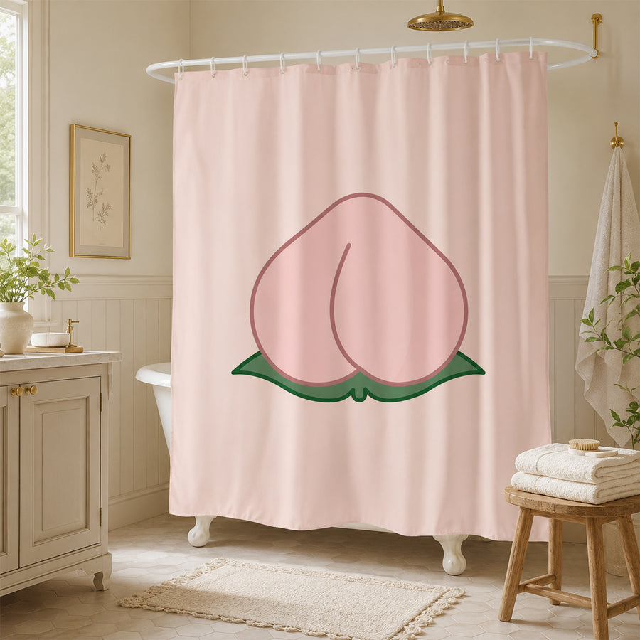 Feblilac Pink Peach Shower Curtain - view 3