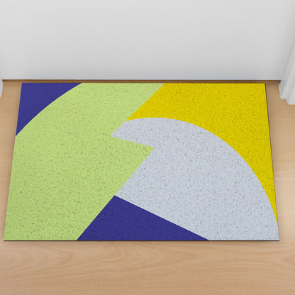 Feblilac Green Blue Yellow Gray Pattern PVC Coil Door Mat