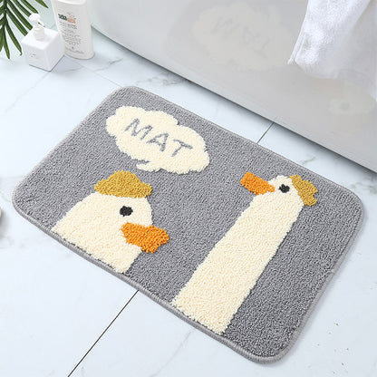 Feblilac Cute Animals Goose Tufted Bath Mat