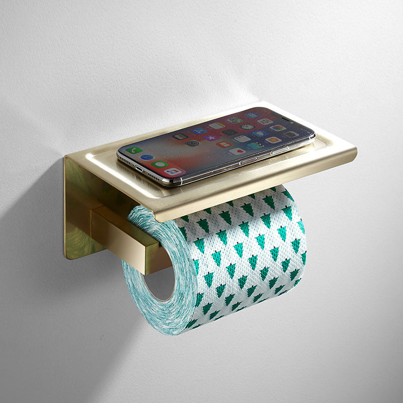 Feblilac Gold Bathroom Toilet Paper Holder Wall Mount Stand Holder - view 3