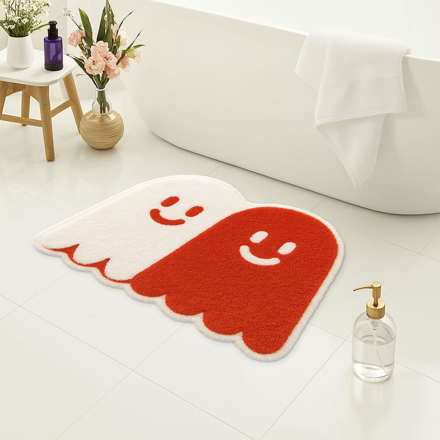Feblilac Happy Ghost Duo Bath Mat – Cute Tufted Rug for Bathroom & Entryway - view 3