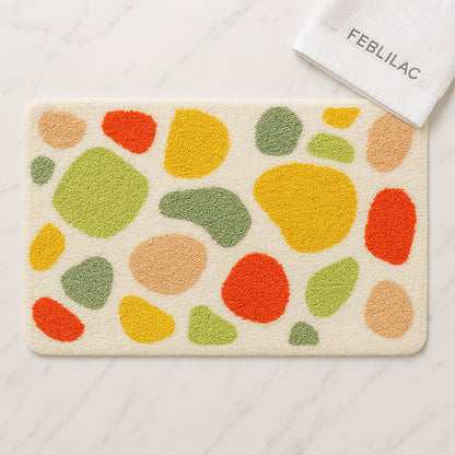 Feblilac Colorful Stones Tufted Bath Mat
