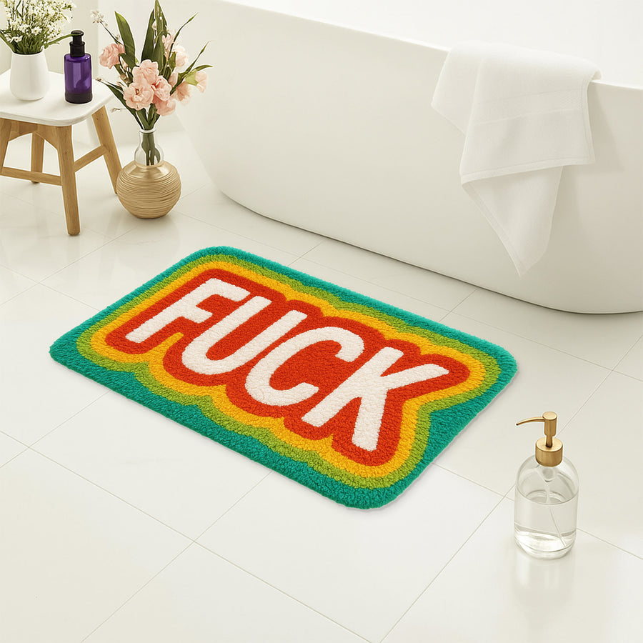 Feblilac Bold Statement Tufted Bath Mat – Colorful Retro Design with Attitude - view 4