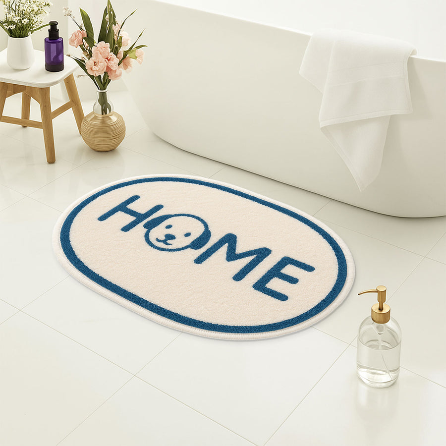Feblilac HOME Dog Face Bath Mat – Soft Oval Rug for Cozy Entryways & Bathrooms - view 4