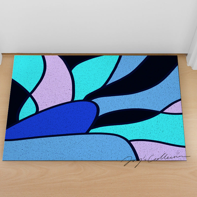 Feblilac Colorful Abstract Sea Geometric PVC Coil Door Mat - view 3