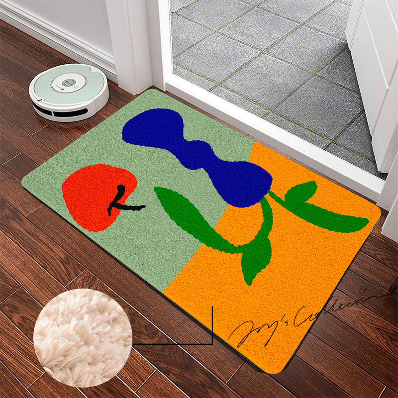 Feblilac Blue Vase and Apple Tufted Bath Mat - view 2