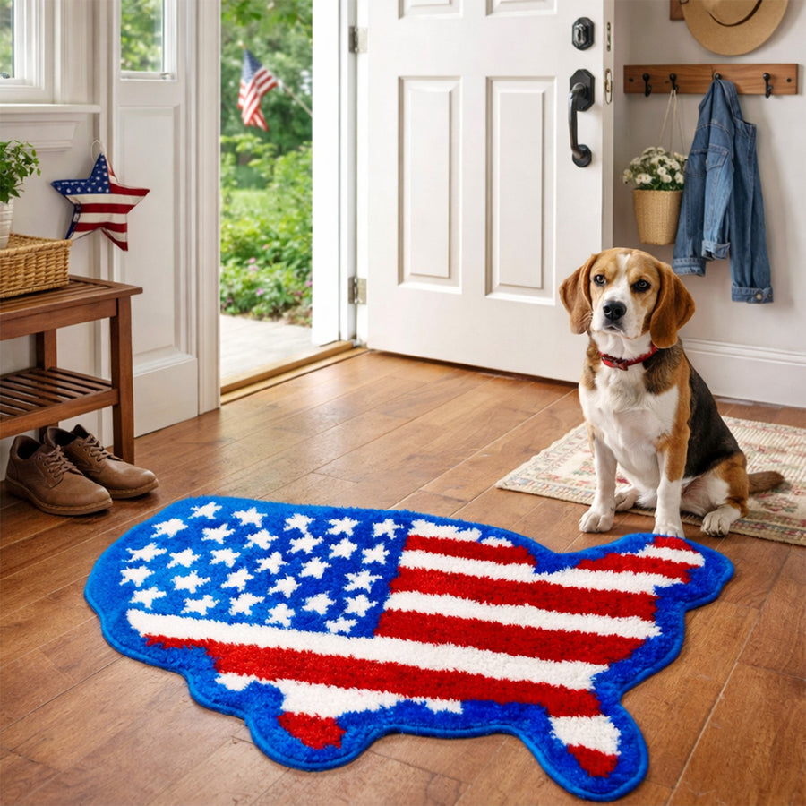 Feblilac USA Map Tufted Bath Mat & Accent Rug – Stars & Stripes - view 3