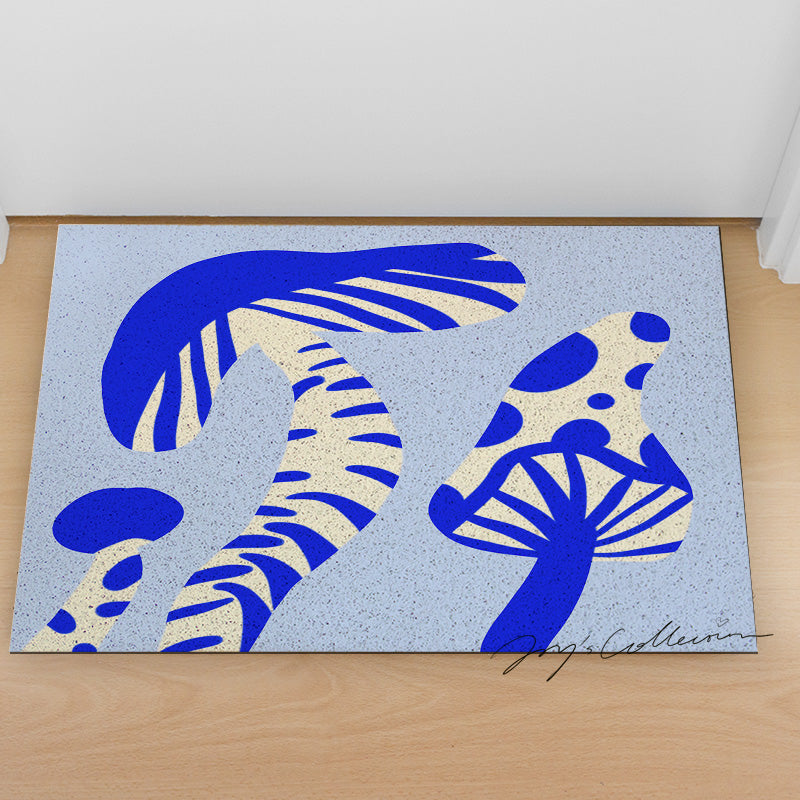 Feblilac Light Blue Mushroom PVC Coil Door Mat - view 3