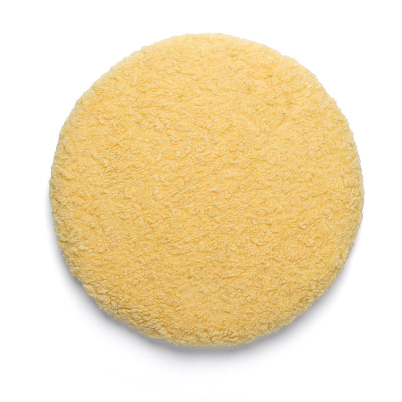 Feblilac Round Solid Faux Alpaca Plush Memory Foam Cushion