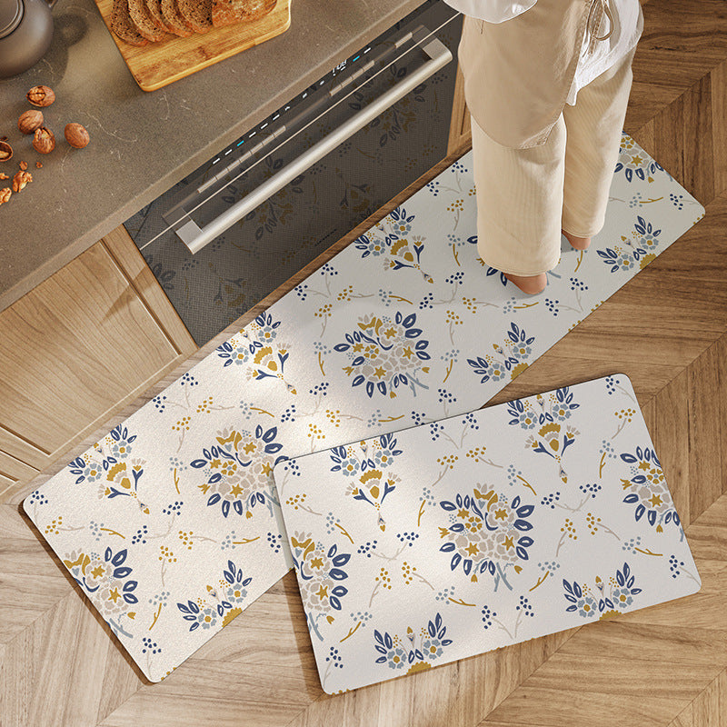 Feblilac Abstract Geometry Celebes PVC Leather Kitchen Mat