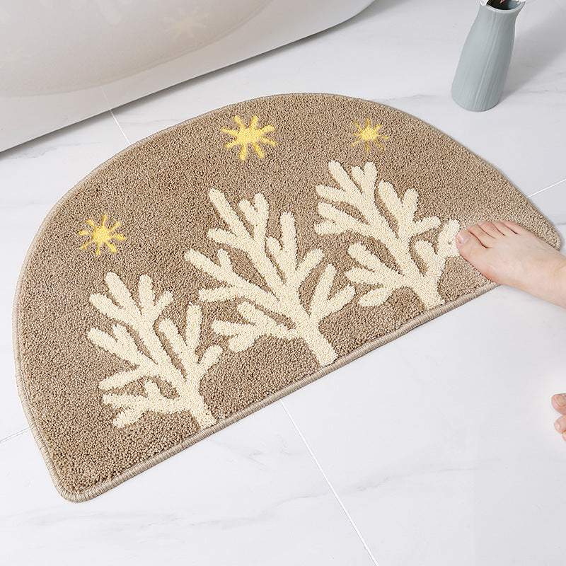 Feblilac Semicircle Daisy Tufted Bath Mat