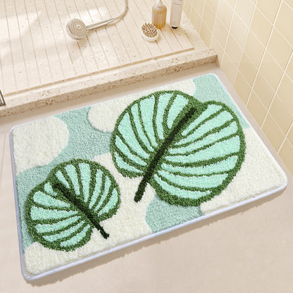 Feblilac Green Apple Bath Floor Mat Rug