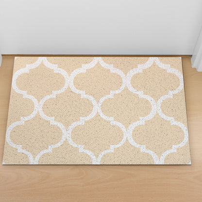 Feblilac Solid Moroccan Pattern PVC Coil Door Mat