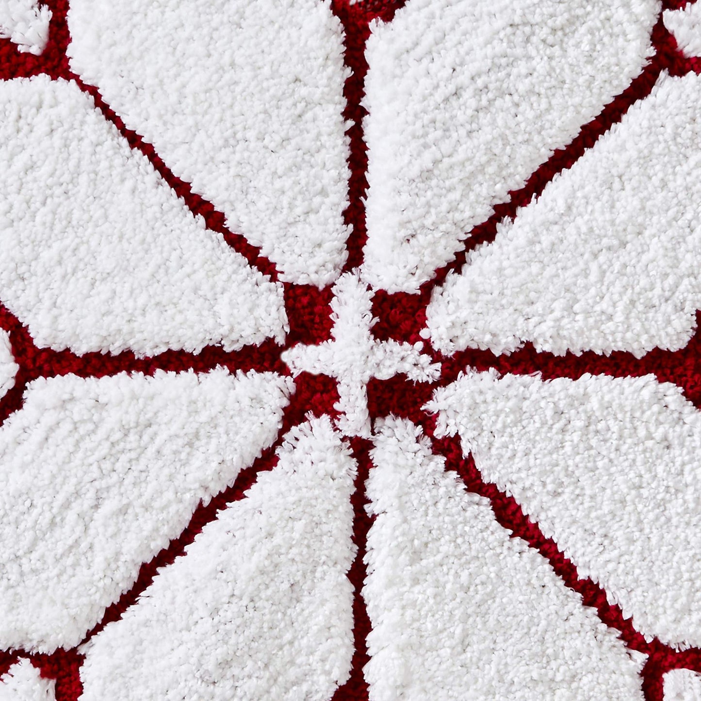 Feblilac Round Christmas Snowflakes Tufted Bath Mat