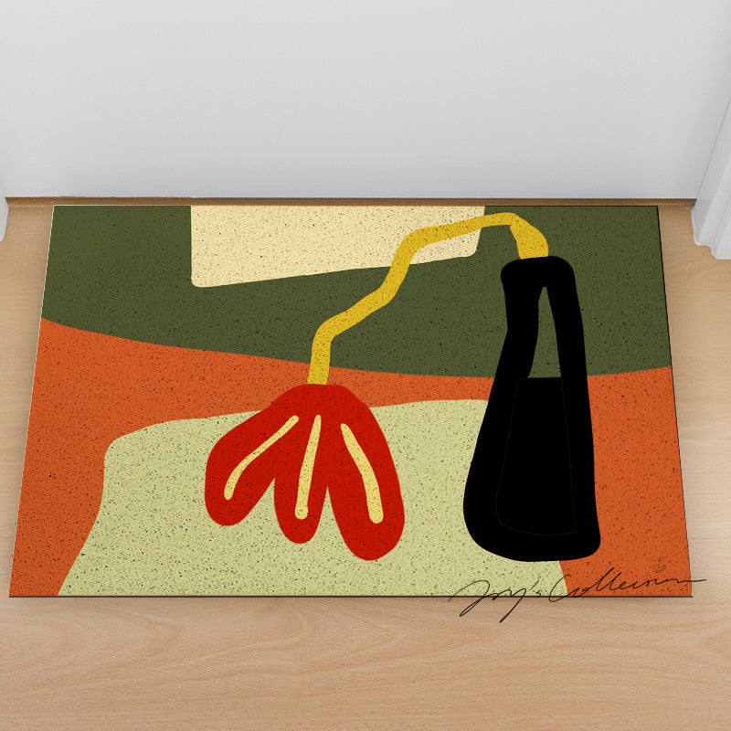 Feblilac Red Flower and Vase PVC Coil Door Mat - view 3