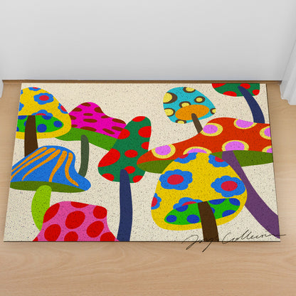 Feblilac Color Mushroom PVC Coil Door Mat