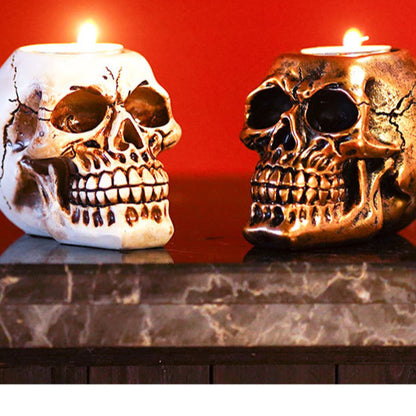 Feblilac Skull Candle Holder Ornament Atmosphere Decoration Props Halloween Home Resin Crafts