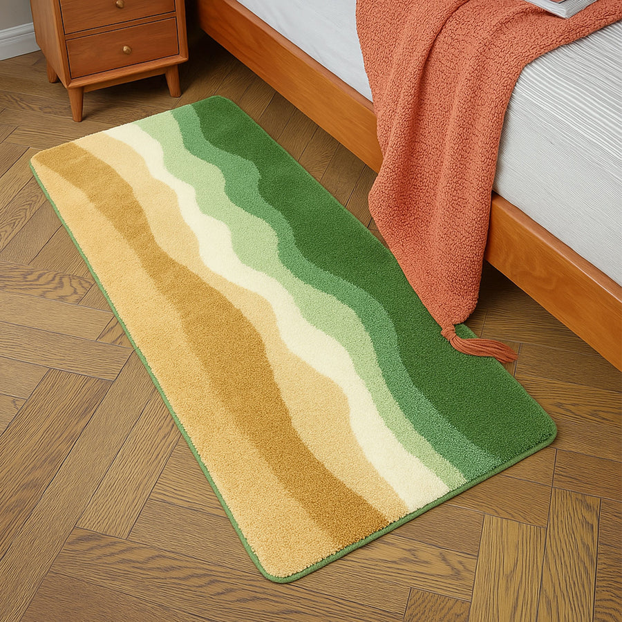 Wavy Striped Ocean Wave Bath Mat – Soft, Non-Slip & Absorbent, Runner Rug for Bathroom - view 4