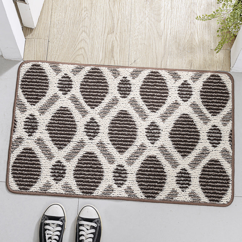 Feblilac Floral and Spiral Geometric Pattern Tufted Bath Mat