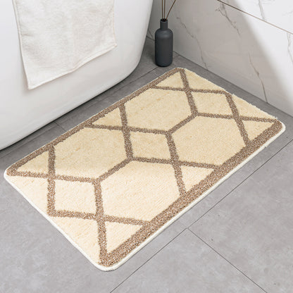 Feblilac Geometric Lines Tufted Bath Mat