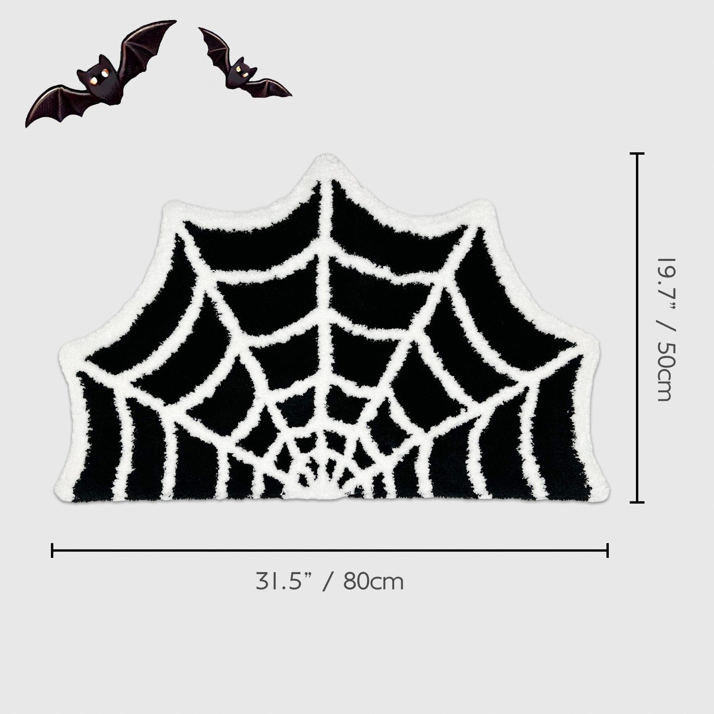 Feblilac Black Spider Web Halloween Tufted Bath Mat