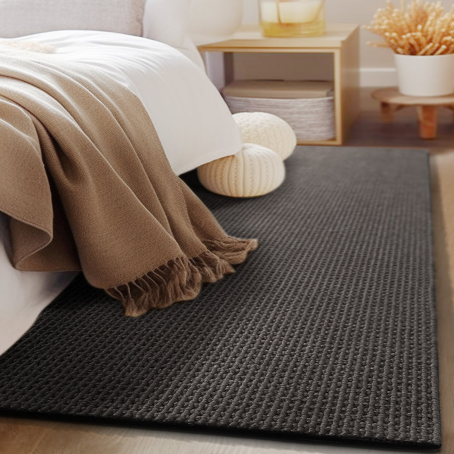 Feblilac Japanese Style Rectangular Solid Wool Living Room Carpet - view 4