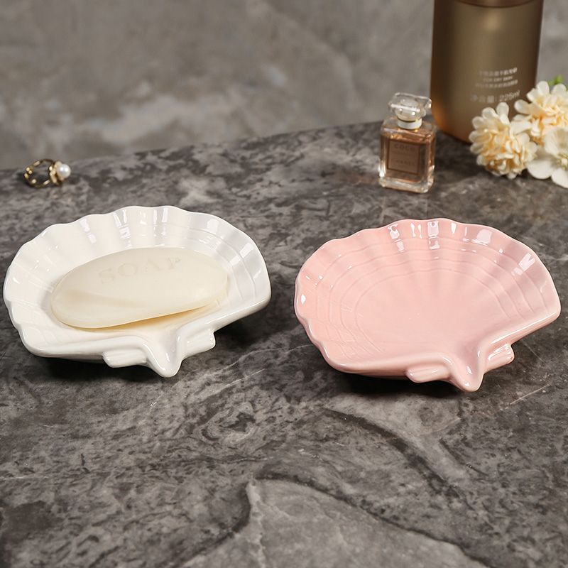 Feblilac Light Luxury Shell Soap Box for Bathroom