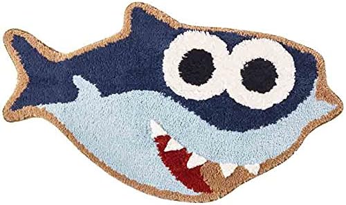 Feblilac Cute Shark Bath Mat for Kids Bathroom