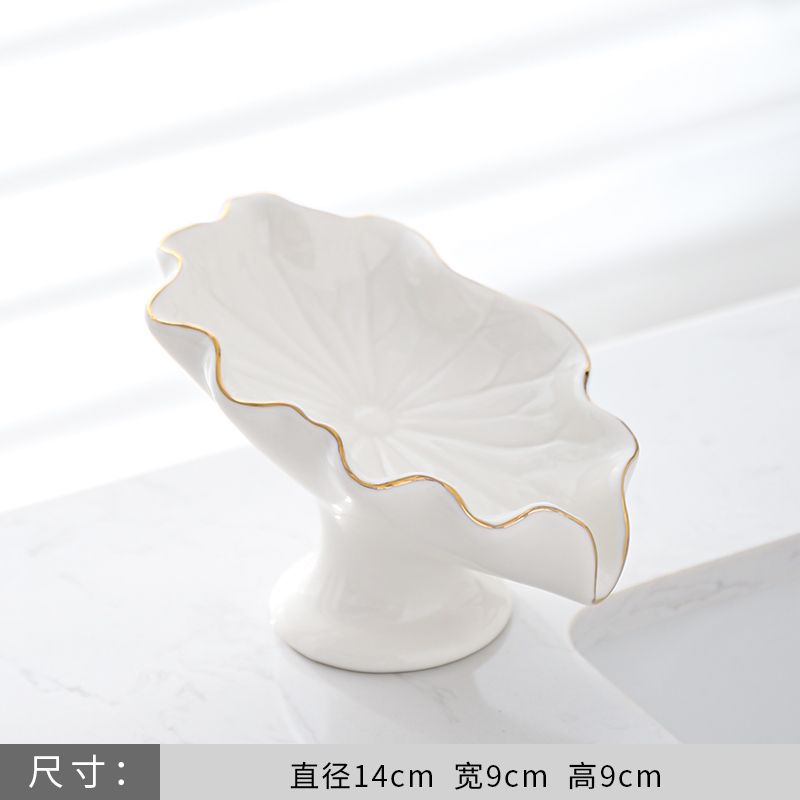 Feblilac Creative Lotus Leaf Shape Soap Box Soap Box for Bathroom