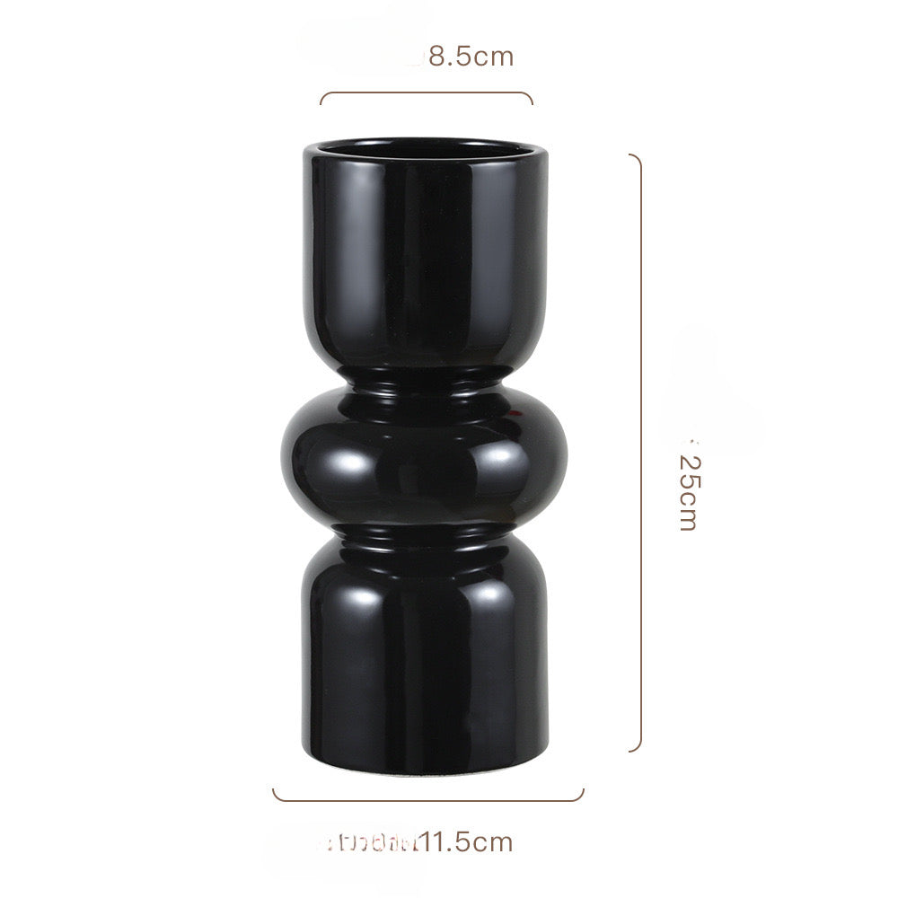 Feblilac Ins Style Retro Ceramic Vase Decorative Ornament Hydroponic Flower Arrangement Housewarming Wedding C - view 15