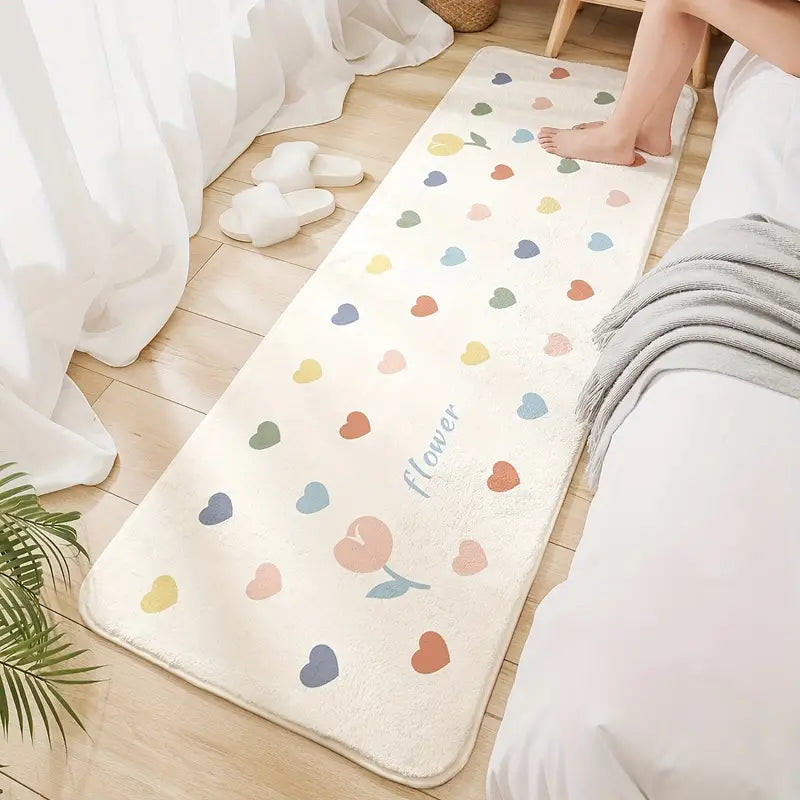 Feblilac Colorful Love Bedroom Rug Long Runner