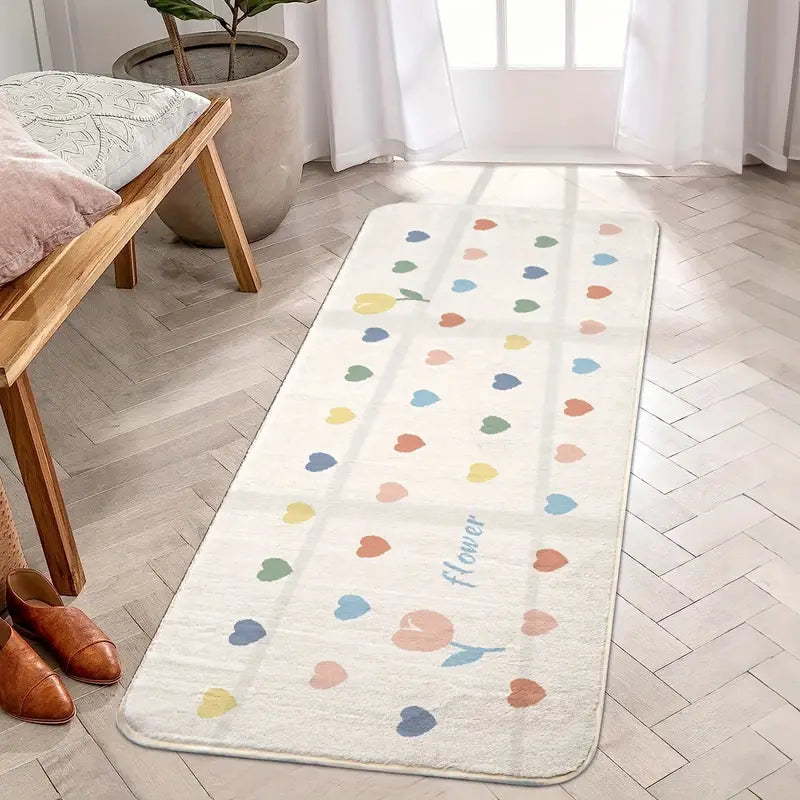 Feblilac Colorful Love Bedroom Rug Long Runner - view 2