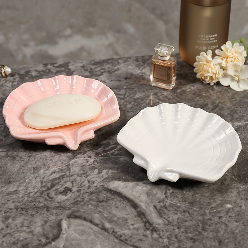 Feblilac Light Luxury Shell Soap Box for Bathroom