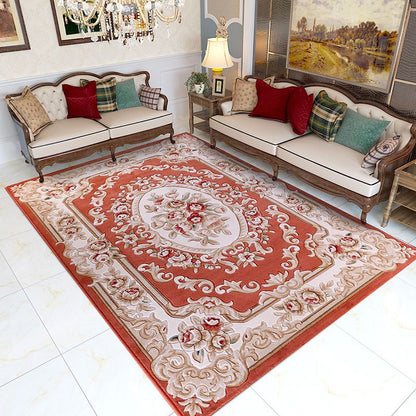 European Flowers Style Area Rug,  Vintage Carpet for  Living Room Bedroom