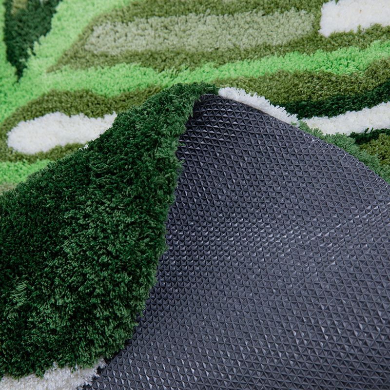 Feblilac Tropical Green Leaves Bath Mat, Monstera Leaf Rug for Bedroom