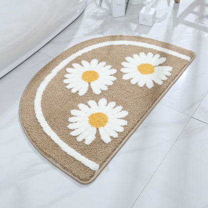 Feblilac Semicircle Daisy Tufted Bath Mat