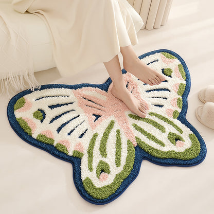 Feblilac Butterfly Bath Floor Mat Rug