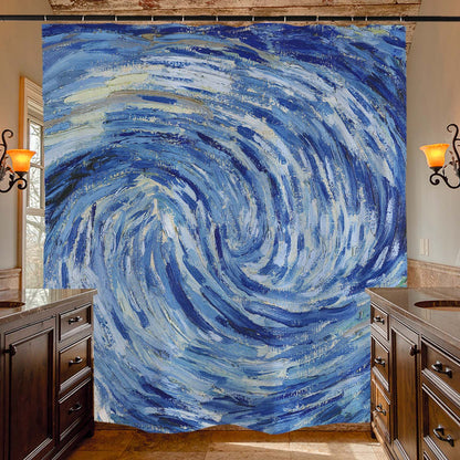 Feblilac Starry Night Shower Curtain with Hooks