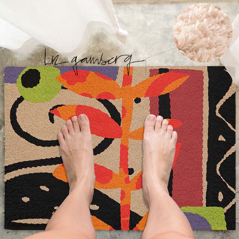 Feblilac Layered Vines Tufted Bath Mat by Liz Gamberg Studio from US