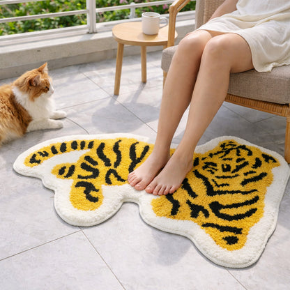 Tiger Bath Mat – Cute Tufted Tiger Rug for Bathroom, Bedroom & Entryway