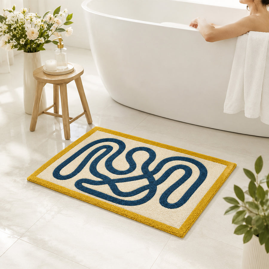 Feblilac Abstract Line Tufted Bath Mat - view 4