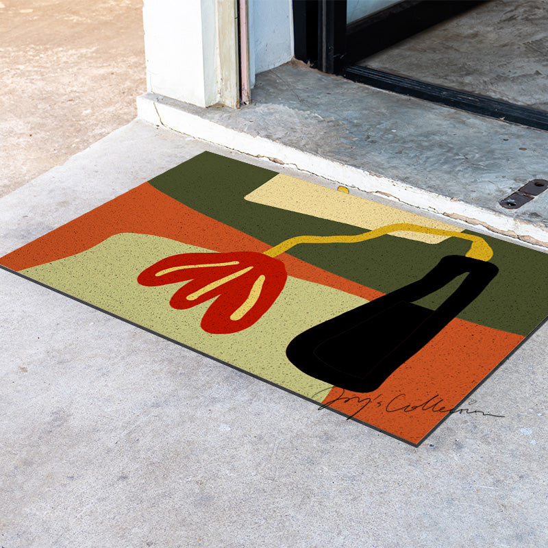 Feblilac Red Flower and Vase PVC Coil Door Mat - view 4