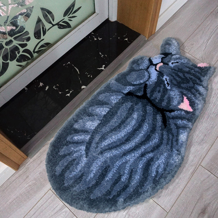 Feblilac Cute Cat Tufted Bath Mat