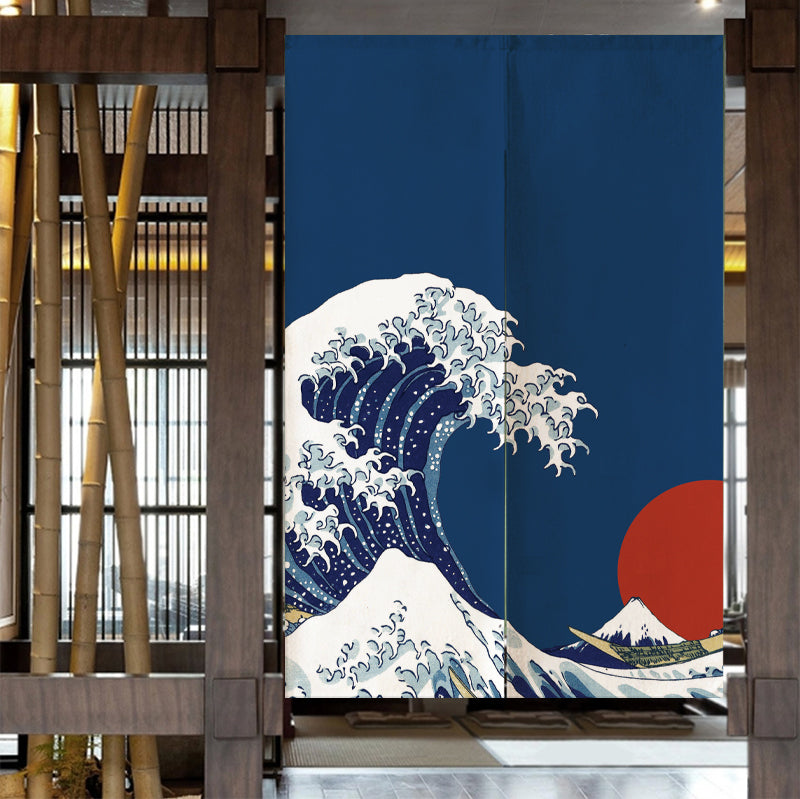 Feblilac Waves and the Sun Ukiyoe Kanagawa Door Curtain @Frank’s design