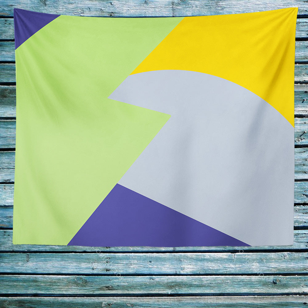 Feblilac Green Blue Yellow Gray Pattern Tapestry