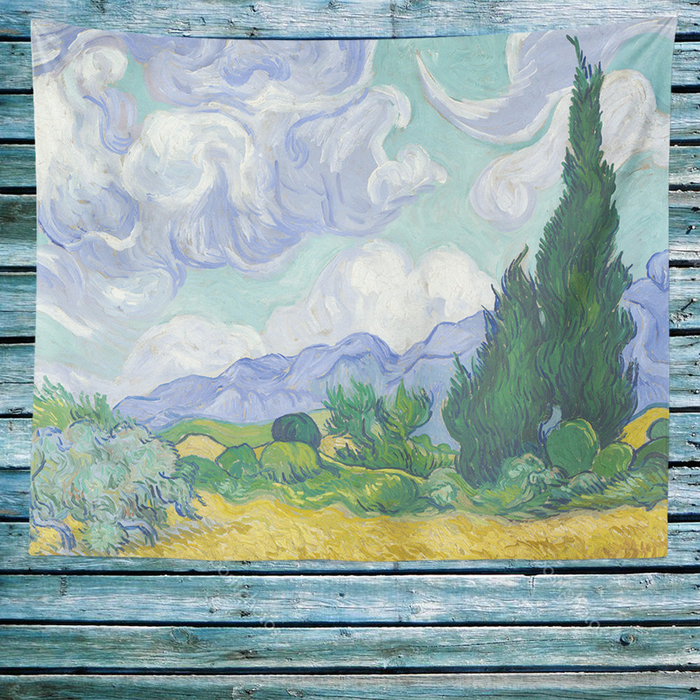Feblilac Van Gogh's Fields Tapestry