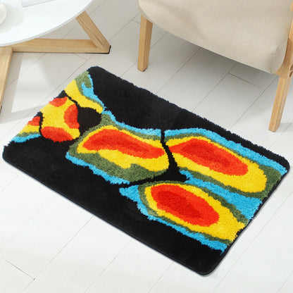 Feblilac Body Art Black Ground Thermal Imaging Beauty Tufted Bath Mat